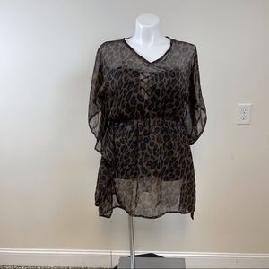 Azur Leopard Print Bathing Suit Cover Up